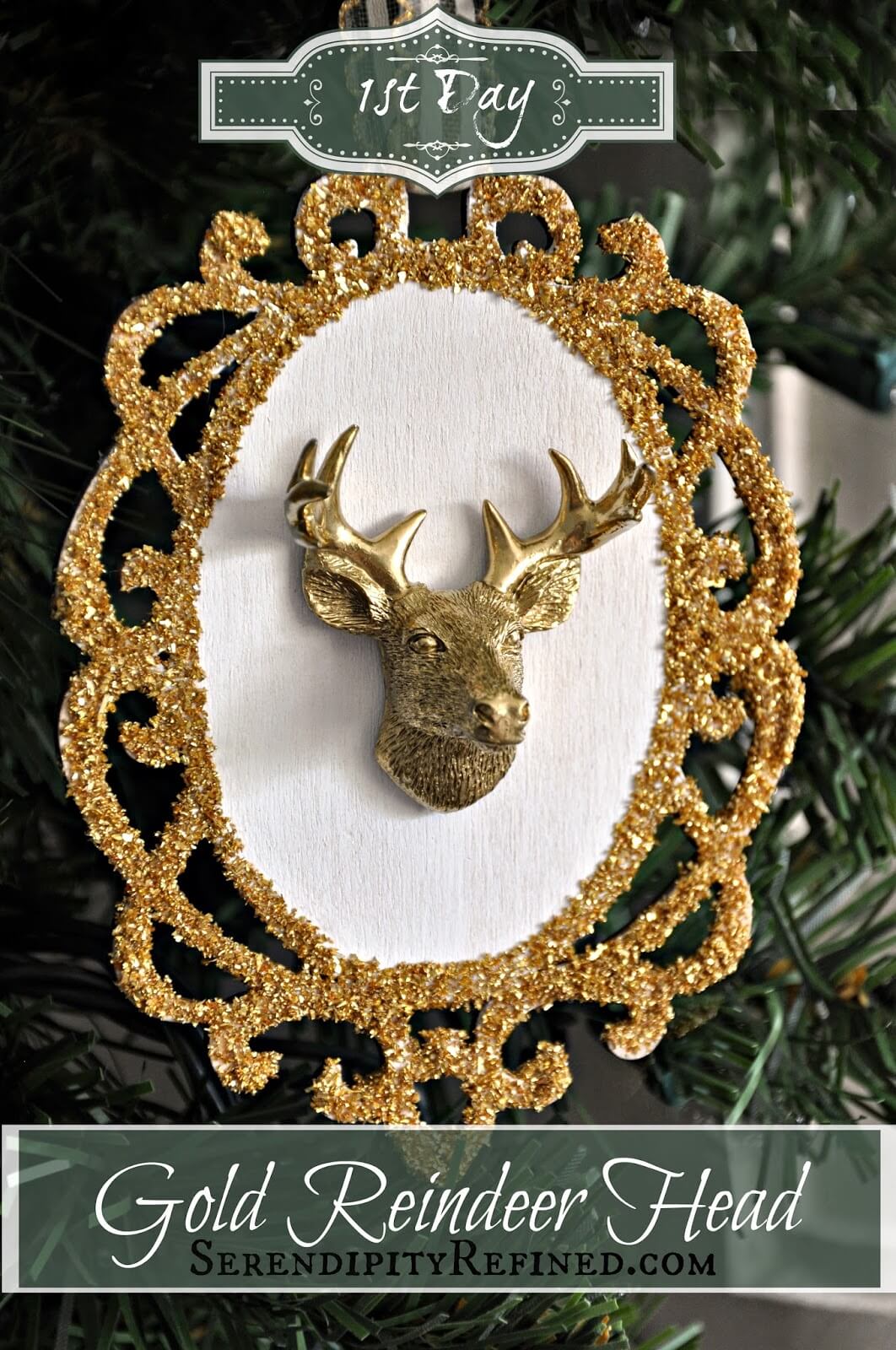 Gilded Reindeer Head