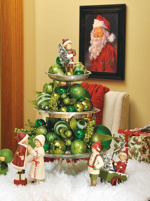 Monochromatic Display Of Vintage Green Ornaments And Figurines