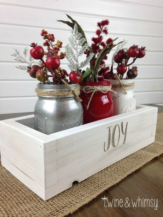 Mason Jar Homemade Holiday Centerpiece Hack