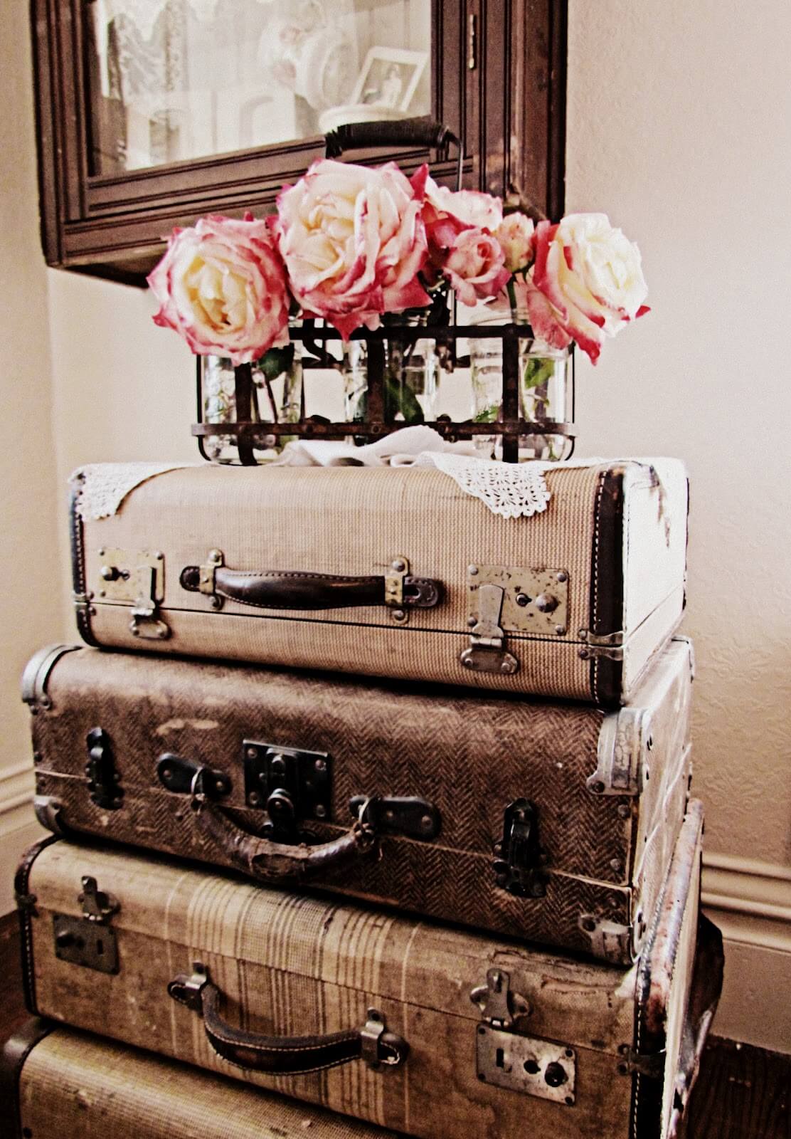 Super Simple Stacked Luggage Nightstand