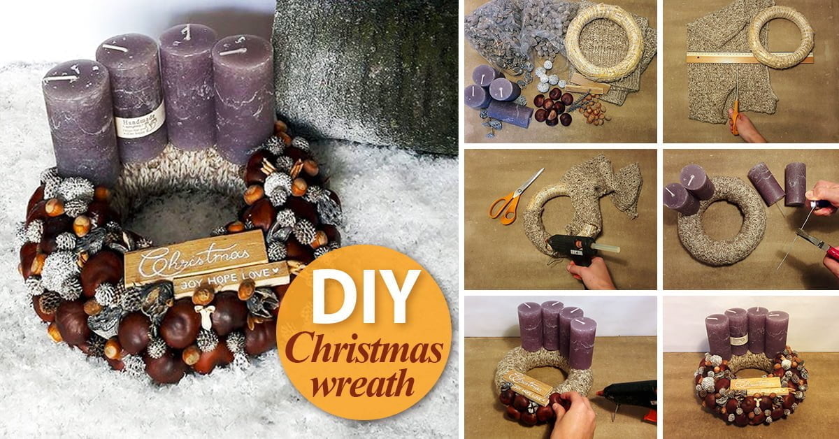 Featured image for “DIY Nature Inspired Christmas Table Wreath with Candles”
