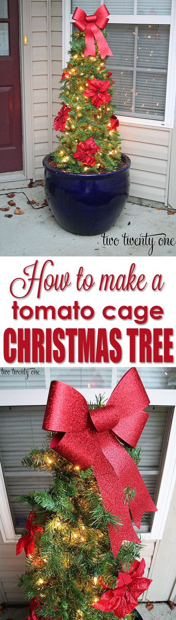 DIY Decorative Tomato Cage Christmas Tree