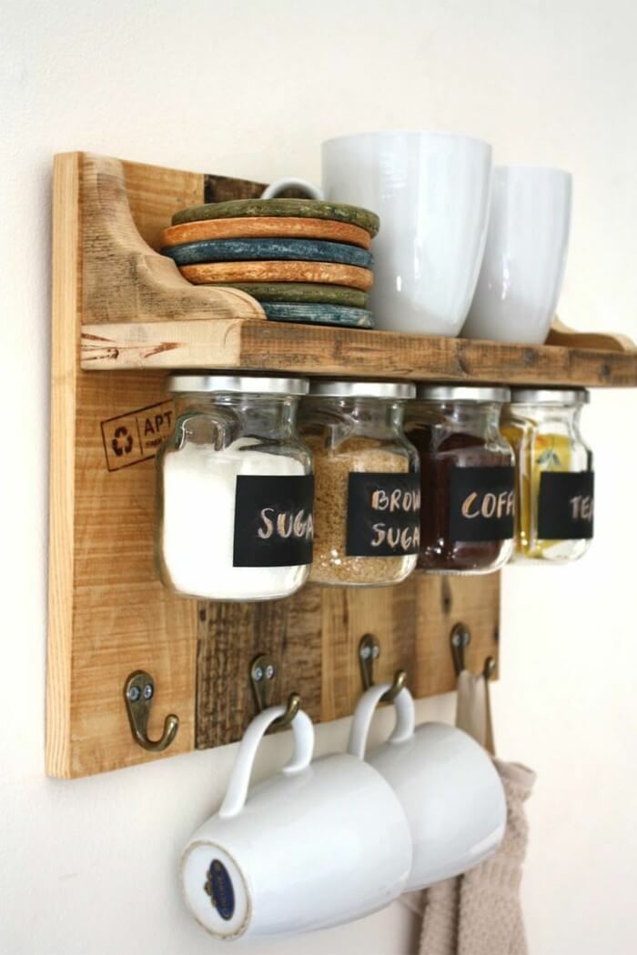 Space-Saving Jars Mounted Under a Shelf