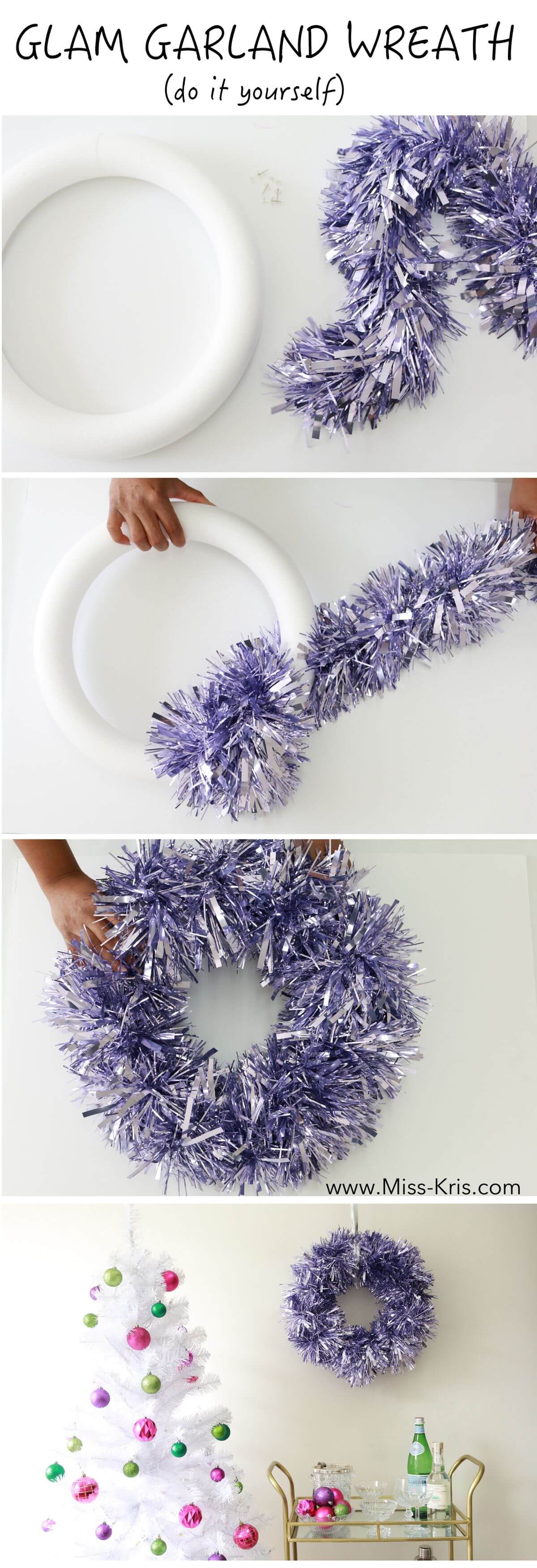 Add Some Sparkle with a Tinsel Wreath