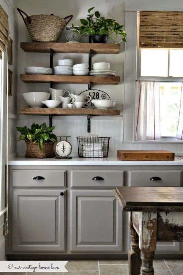 Farmhouse Gray, Country White and Warm Wood Accents