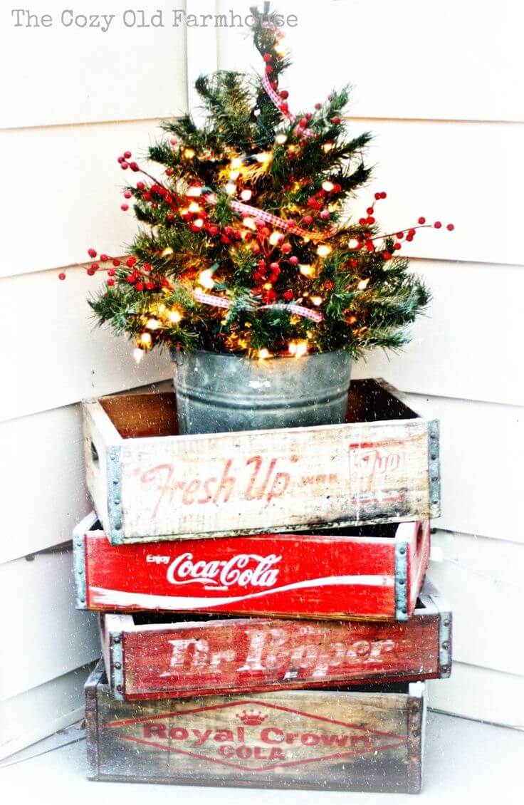 Stacked Vintage Outdoor Christmas Tree Décor