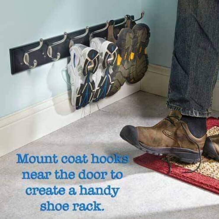 Low-Mounted Coat Rack for Entryway Shoe Storage