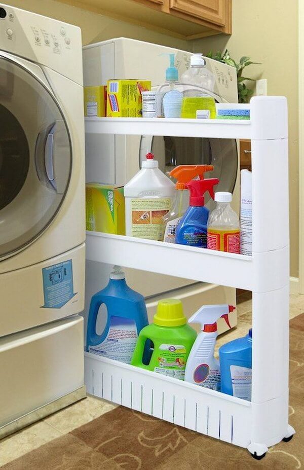 Add Storage Between Your Washer and Dryer