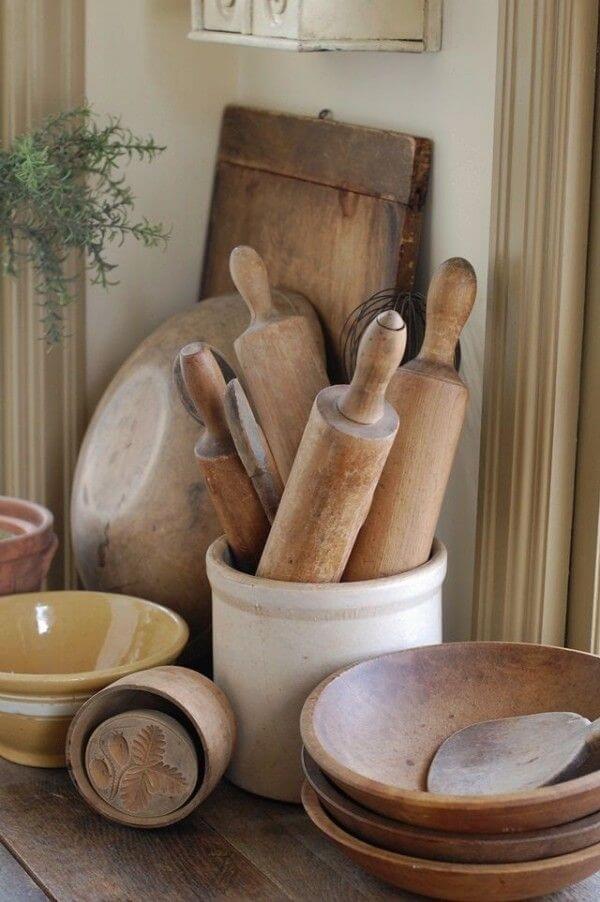Collection of Turned-Wood Vessels and Tools