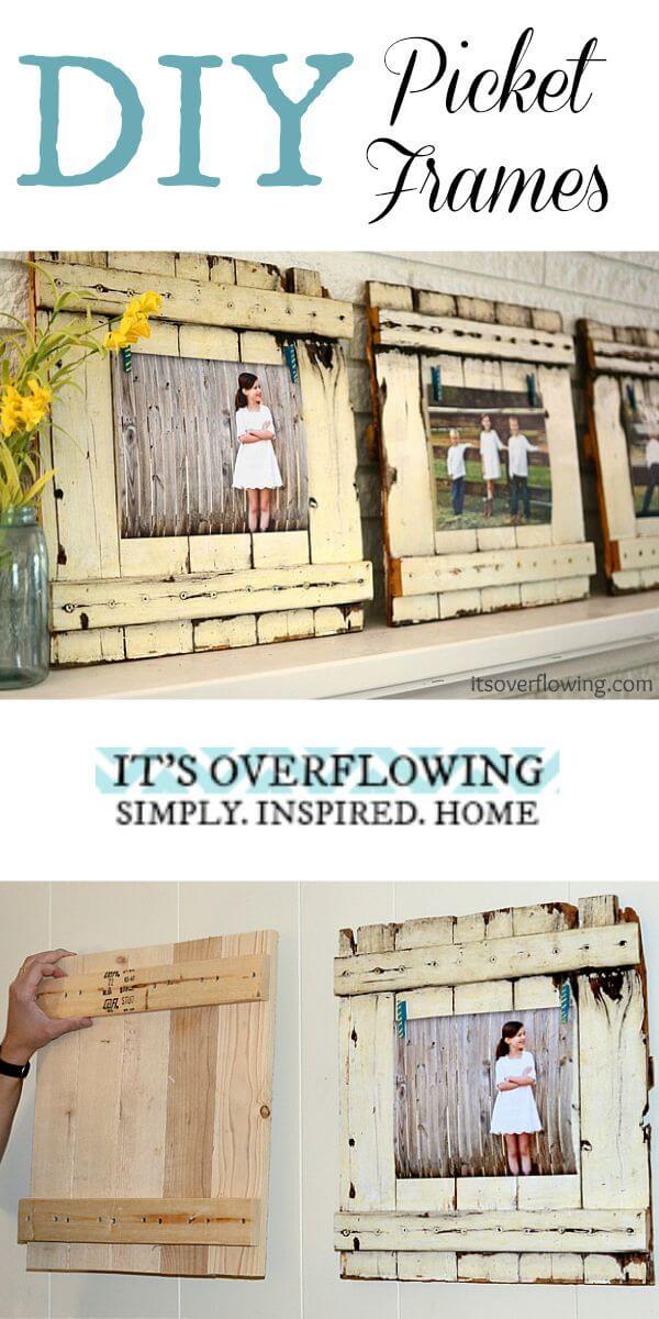 Distressed Picket Fence for a Rustic Frame