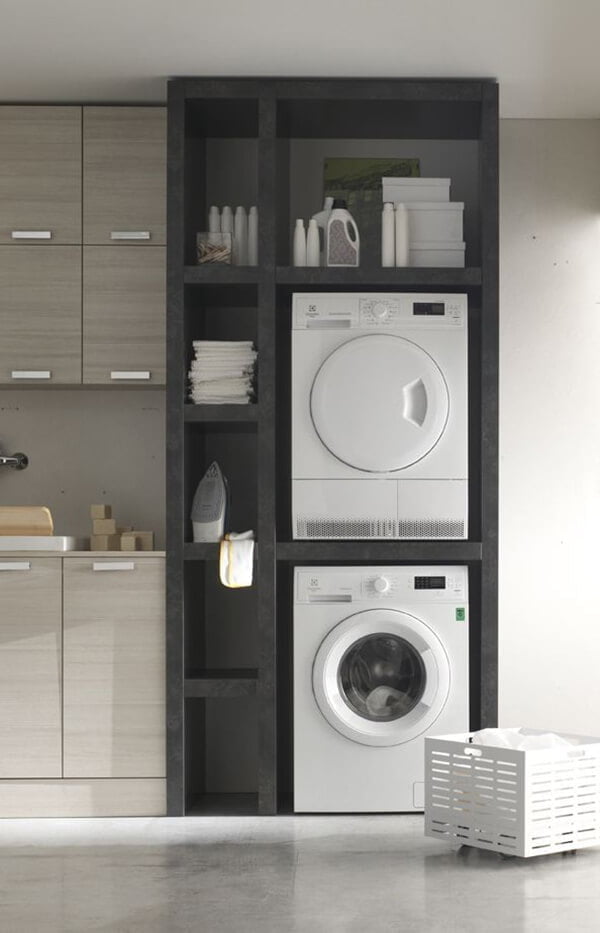 Gorgeous and Modern Built-In Laundry Storage