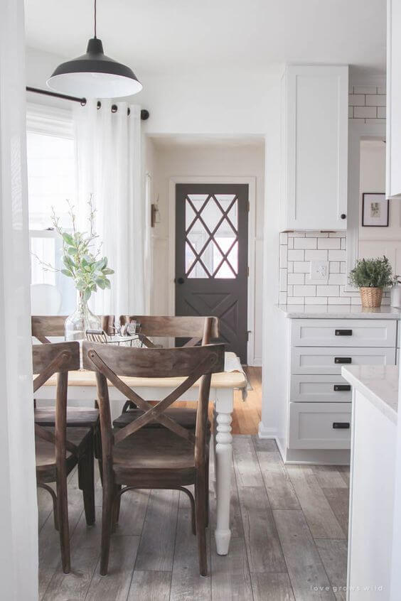 Eat-In Kitchen Dinette with Distressed X-Back Chairs