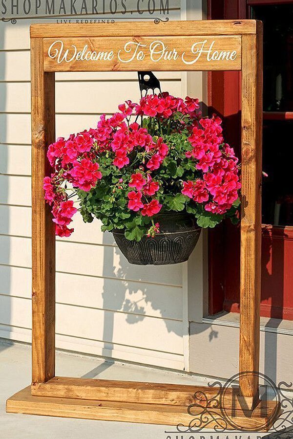 Framed Hanging Basket Decor Idea