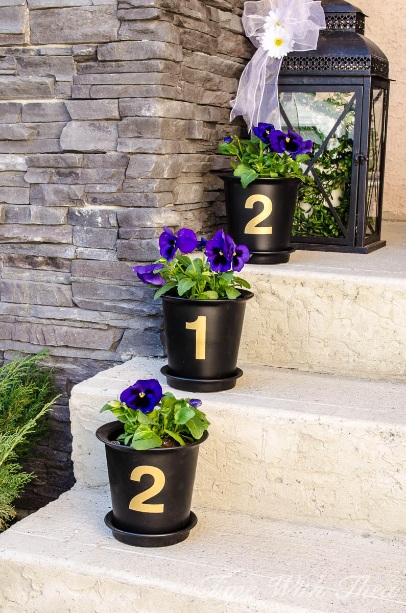 House Number Flower Pot Decoration