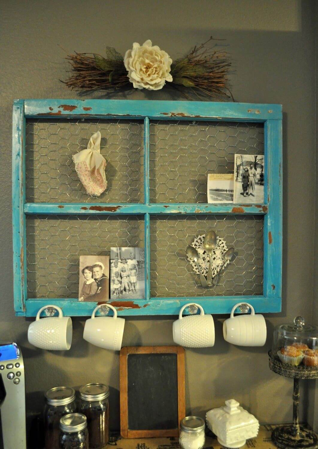 Wire And Hooks Make A Kitchen Rack