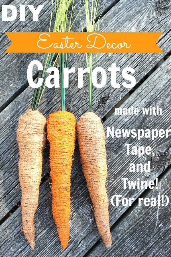 DIY Twine Carrots For Your Easter Table