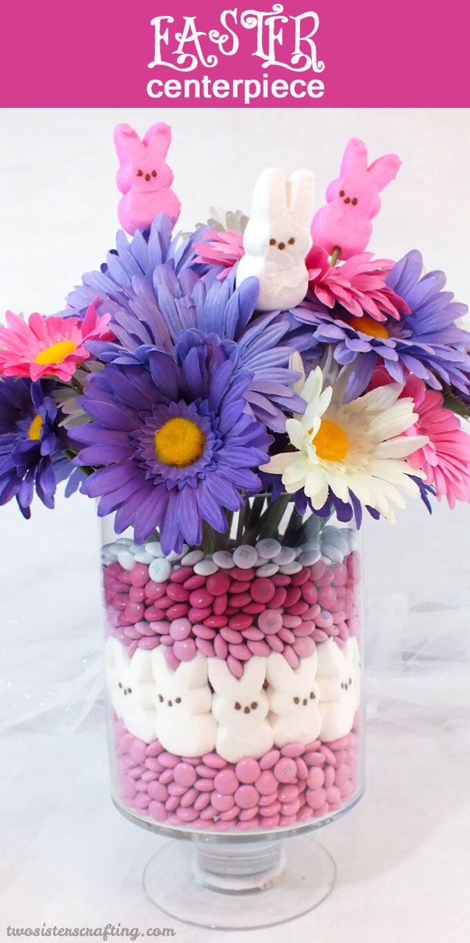 Candy and Flowers Easter Centerpiece