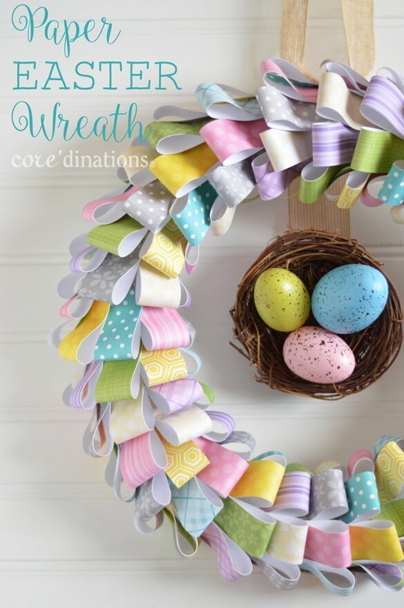 Easy DIY Paper Easter Wreath