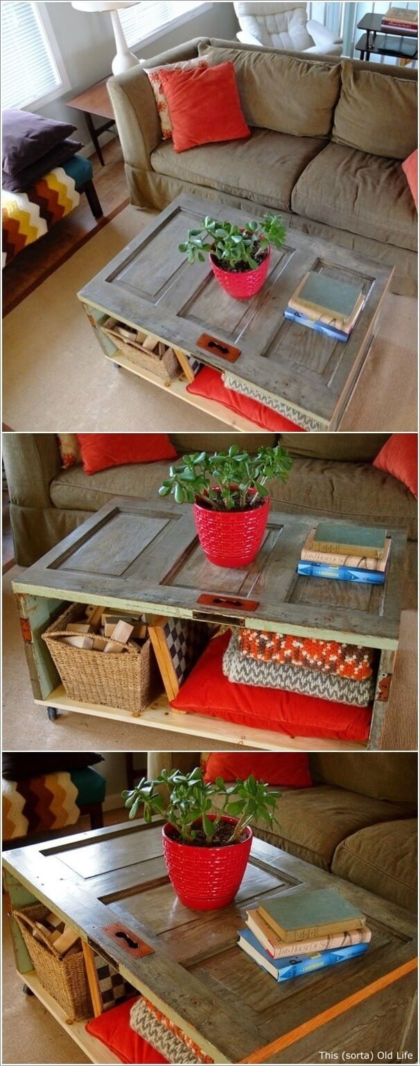 Crawl Space Entry Turned Storage Coffee Table