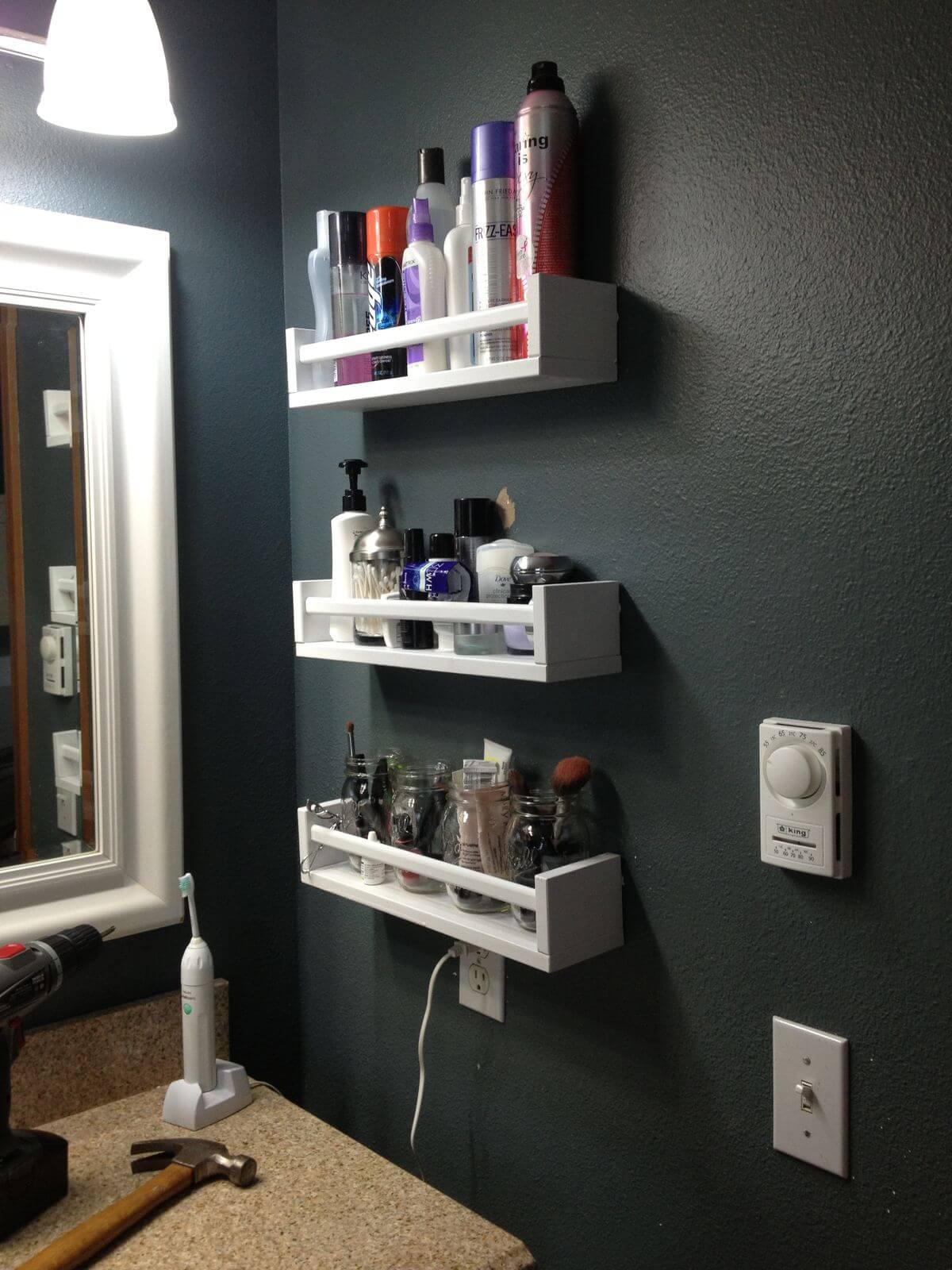 mini shelves for bathroom