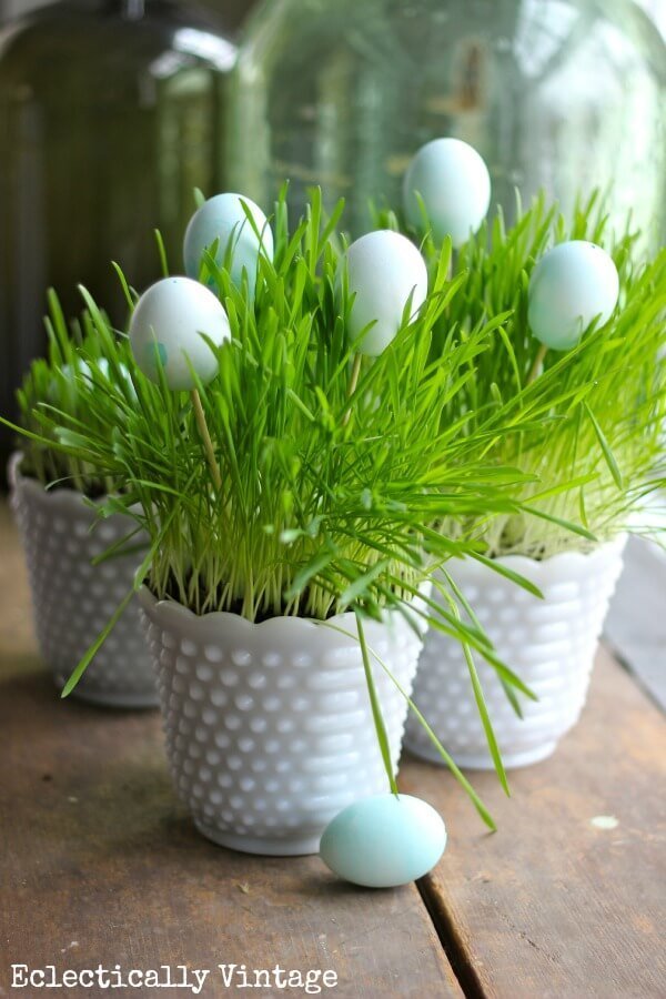 Easter Egg Hunt Grass Centerpieces