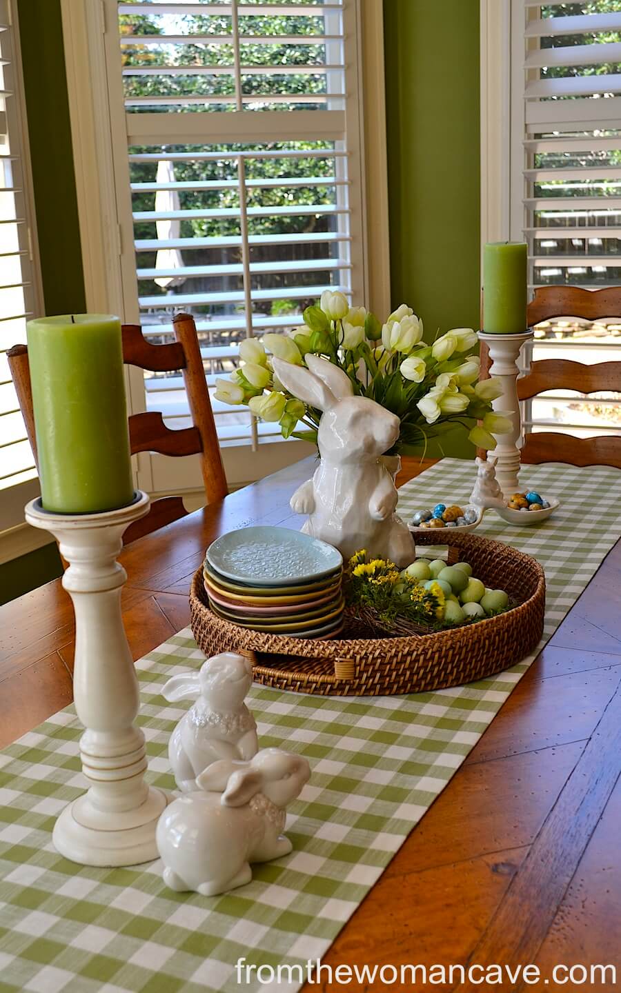 Green Gingham Bunny Runner Display