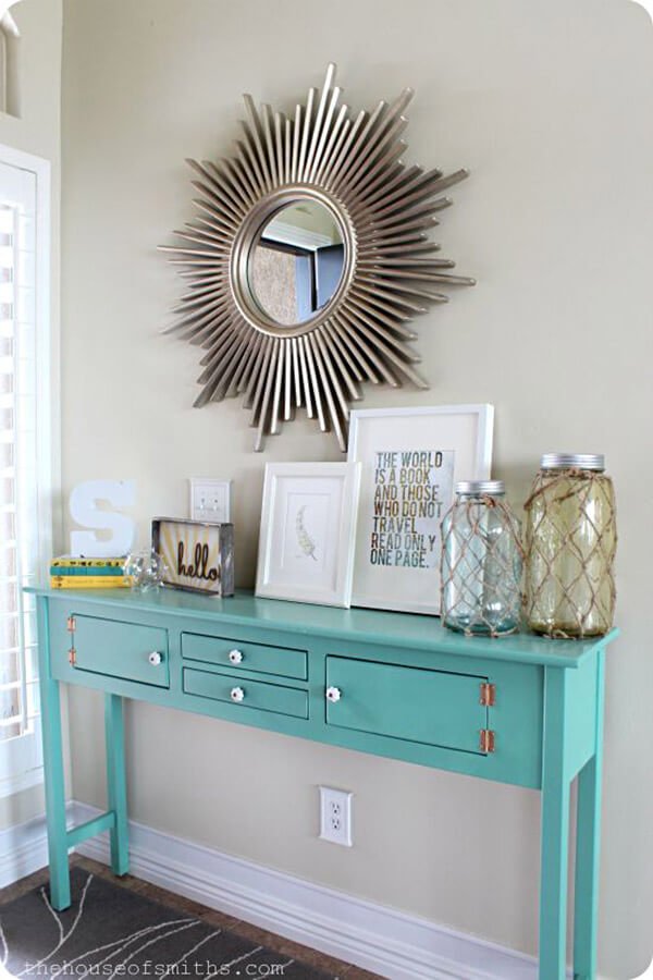 Robin's Egg Blue Entry Table