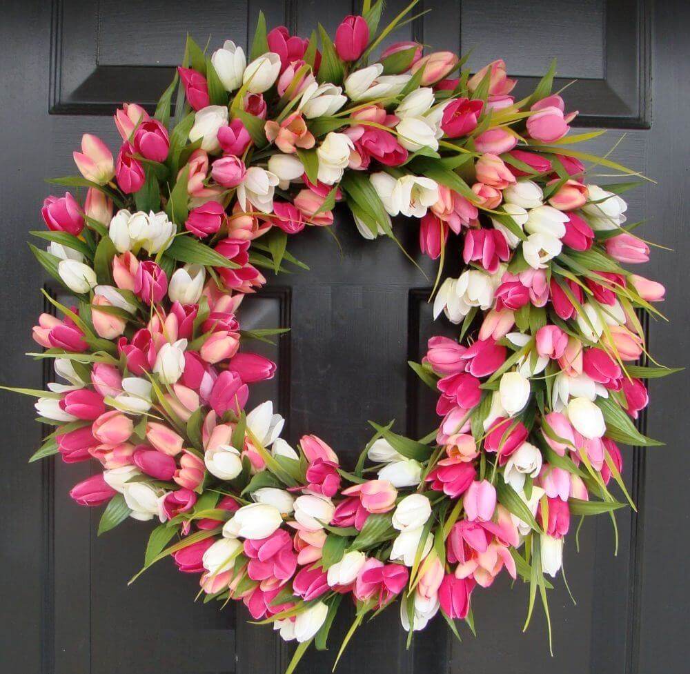 Greet Guests with a Lavish Tulip Wreath