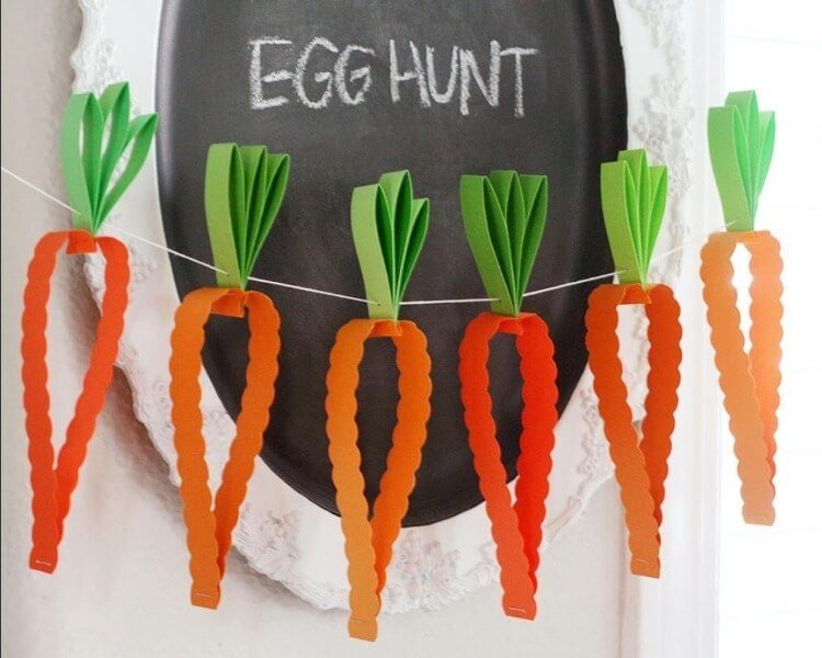 Cute DIY Carrot Garland for Easter