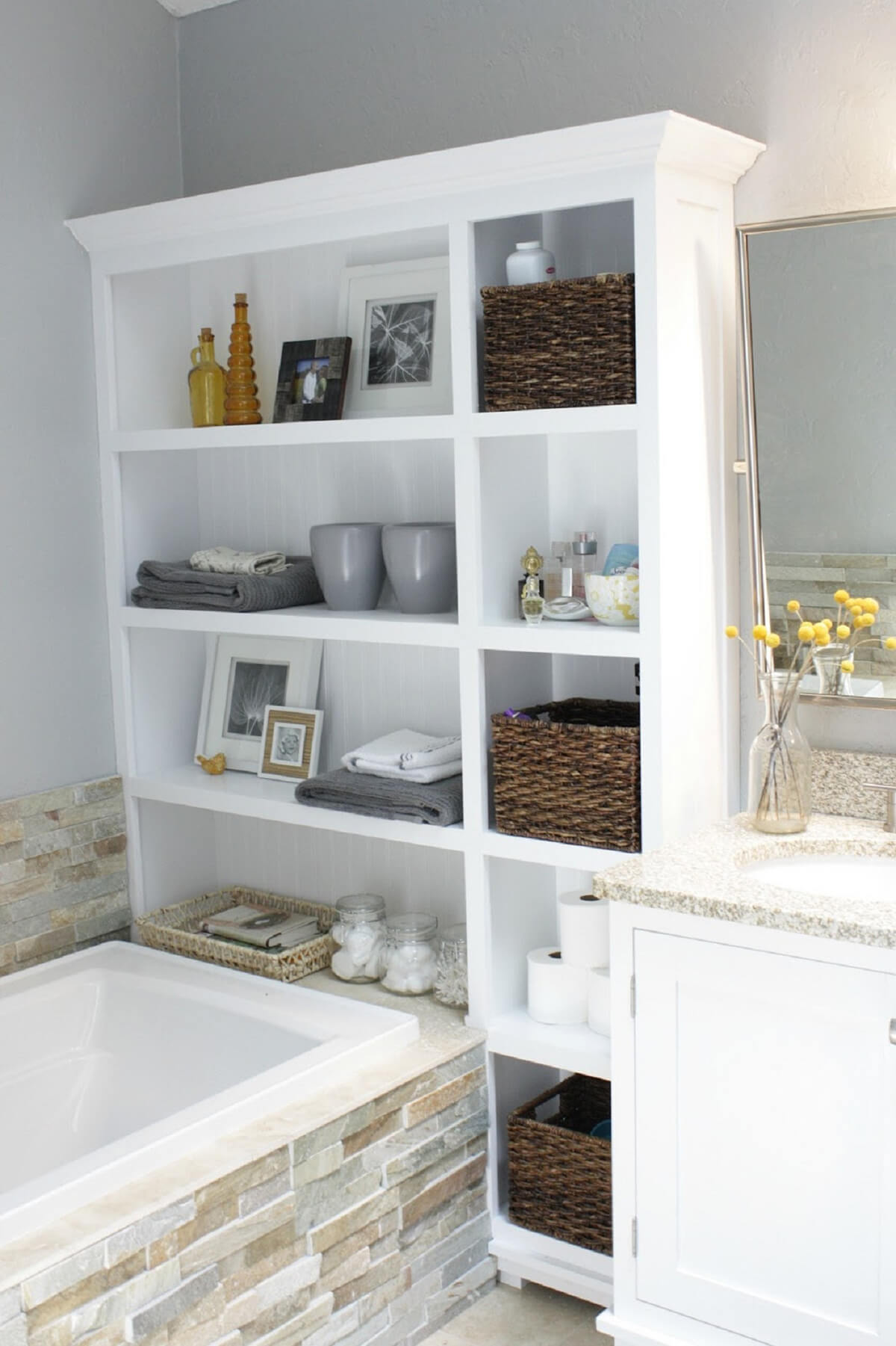 bathroom bookshelf