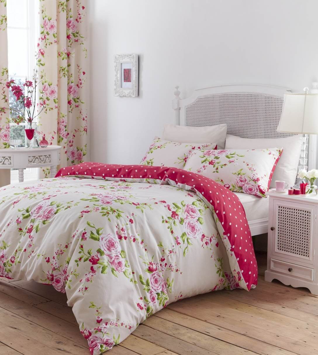 Peonies and Polka Dots Bedroom Linens