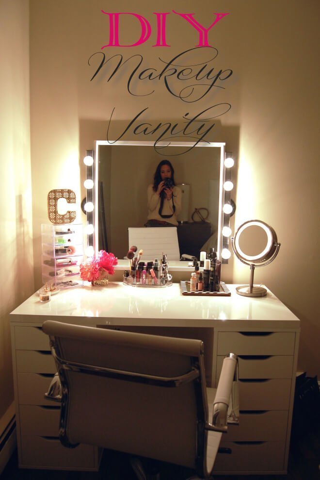 makeup vanity with lights ideas