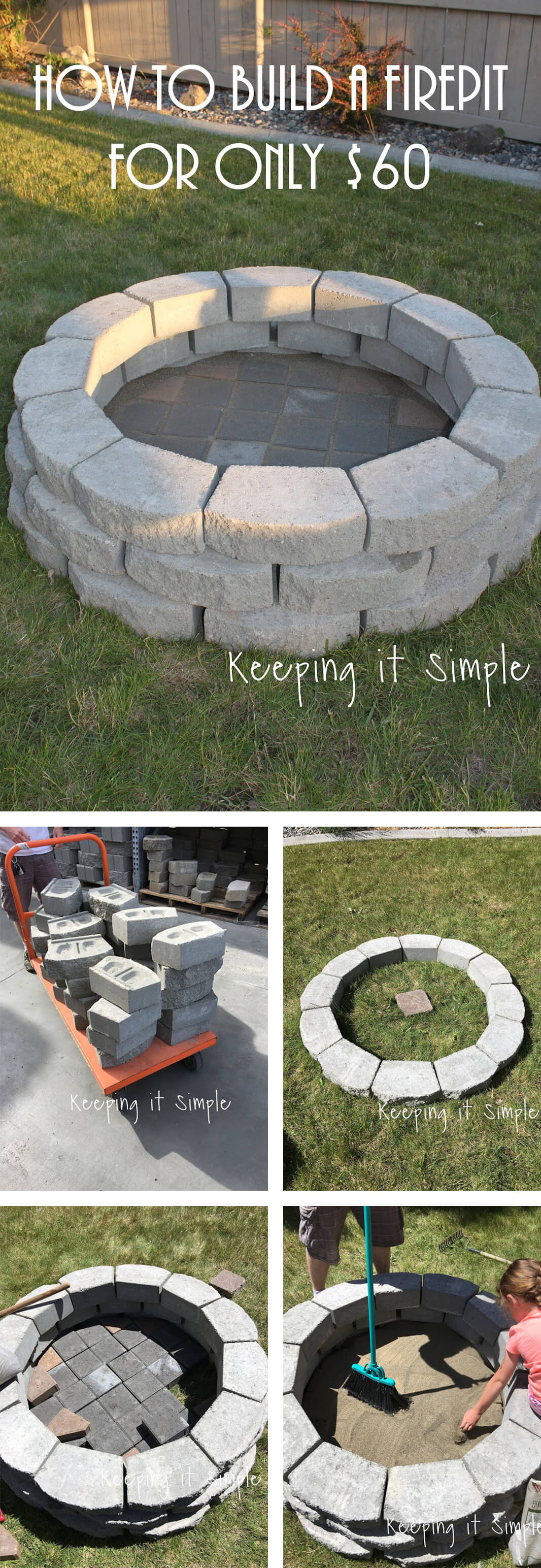 Eenvoudige $60 DIY stenen vuurplaats
