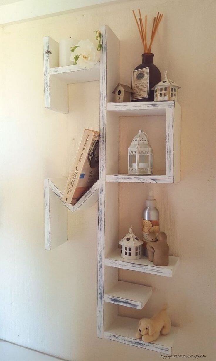 Distressed Rustic “Home” Entryway DIY Bookshelves