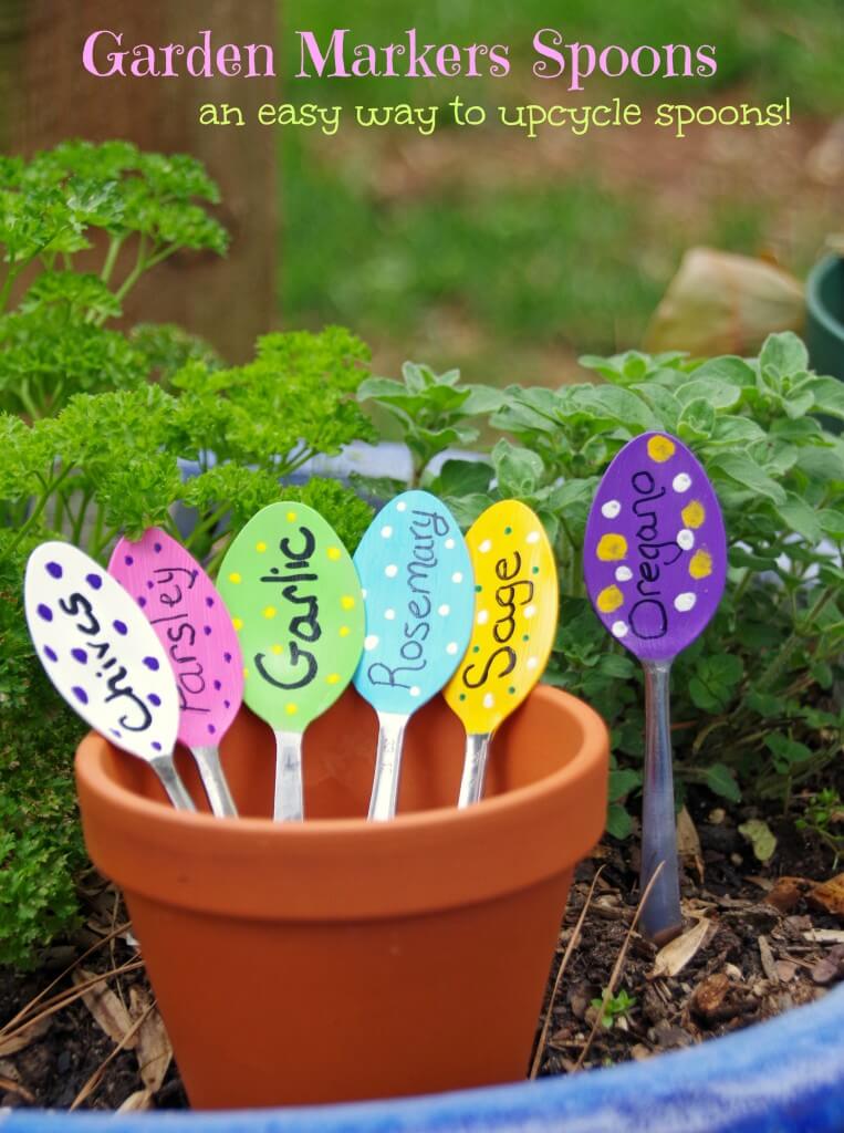 Fun Upcycled Spoon Garden Markers