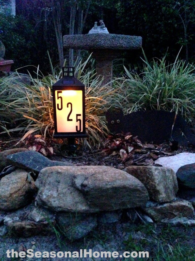 Solar-Powered Lantern Glowing Address Sign