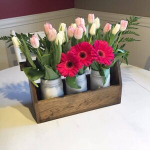 Wooden Tool Box Turned Flower Holder Centerpiece — Homebnc