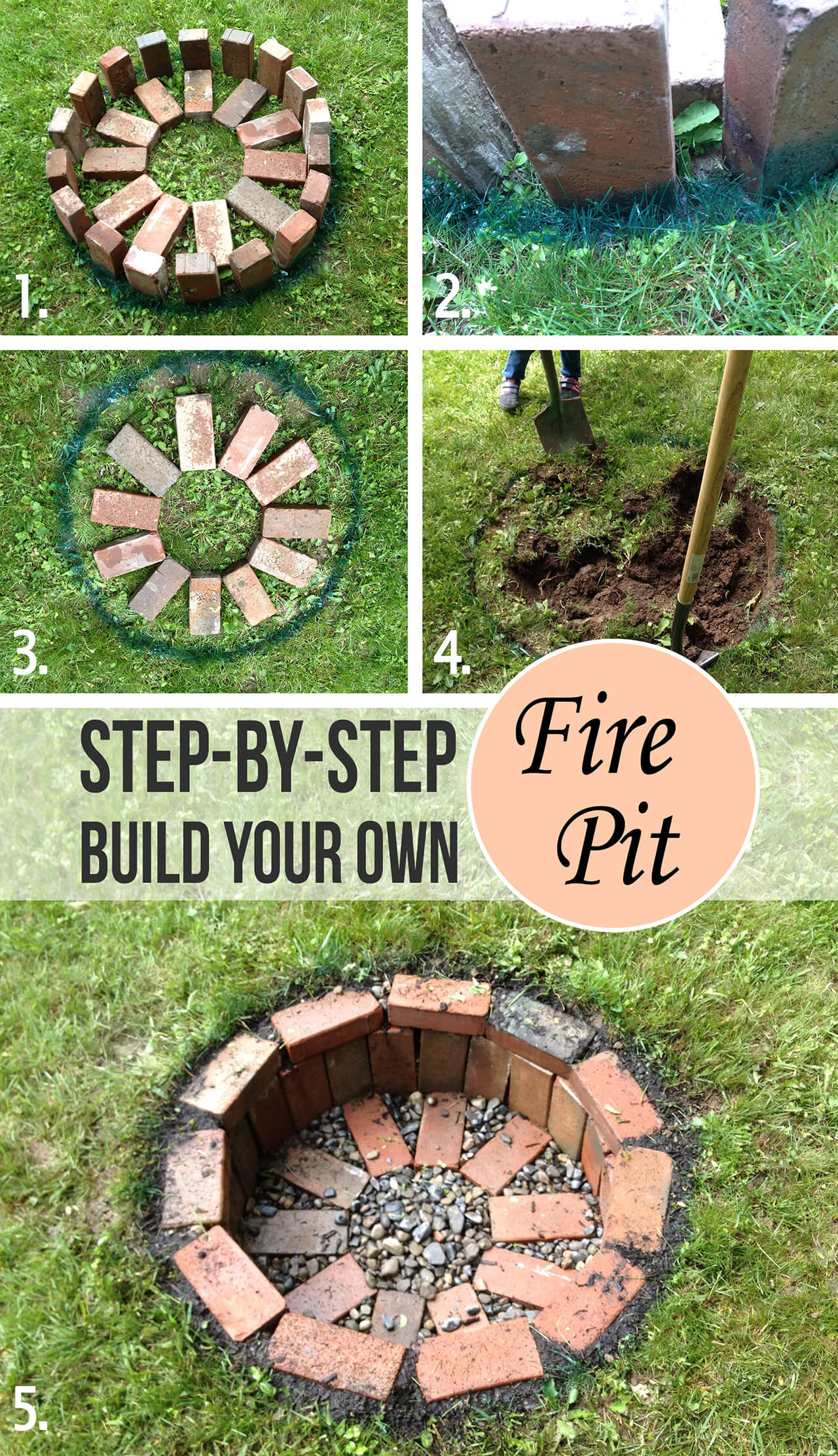 DIY Round Brick Fire pit Tutorial