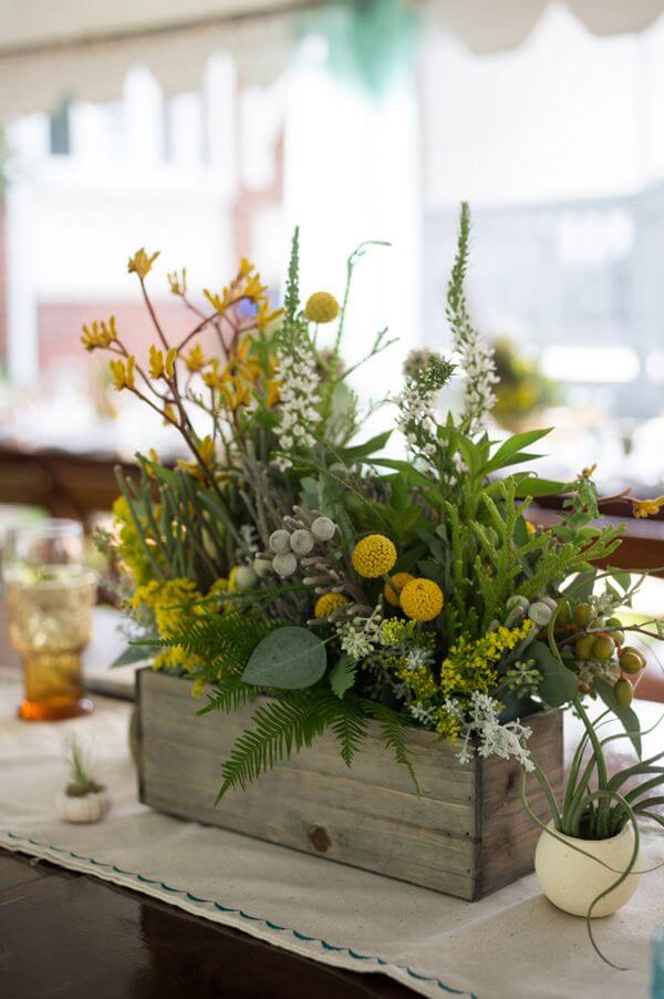 Richly Green Centerpiece with Real Flowers