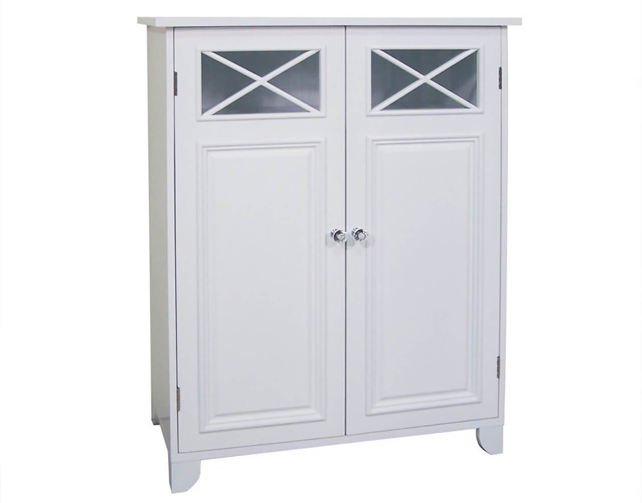 White Yaheetech Bathroom Wall Cabinets/Cupboard with Double Door and Adjustable Shelf Kitchen/Toilet Storage/Organiser Unit