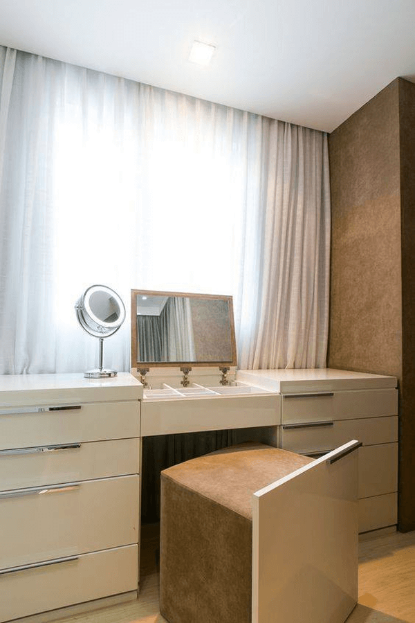 Fold-Away Vanity with Natural Lighting