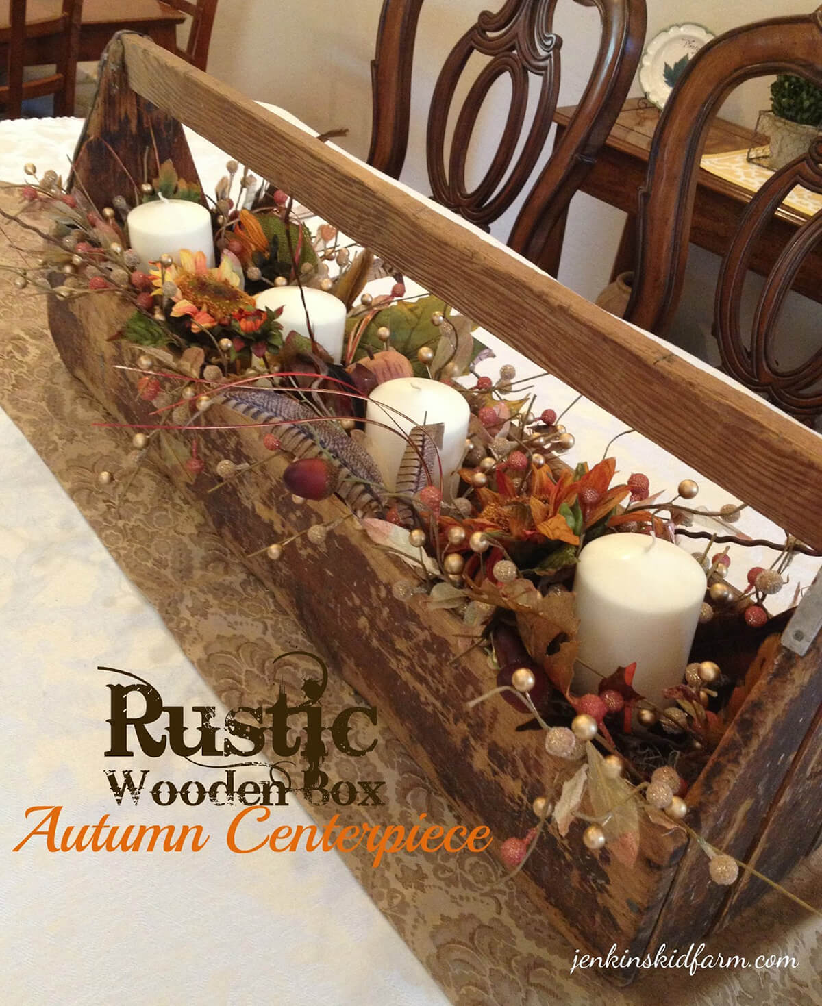 Lively Autumn Centerpiece with Leaves and Berries