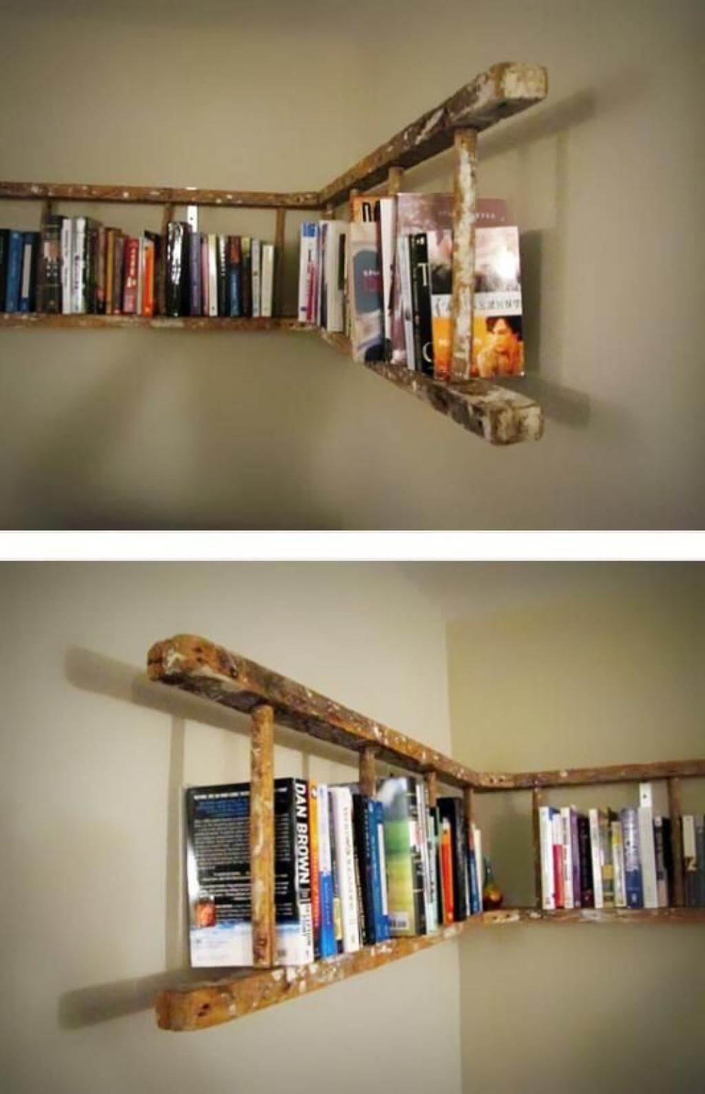 Diy Horizontal Ladder Shelves Bookcase Diy Horizontal Bookcase Diy My   14 Diy Bookshelf Ideas Homebnc 