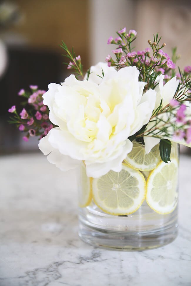 Citrus Slices Encircle Lemony Blossoms