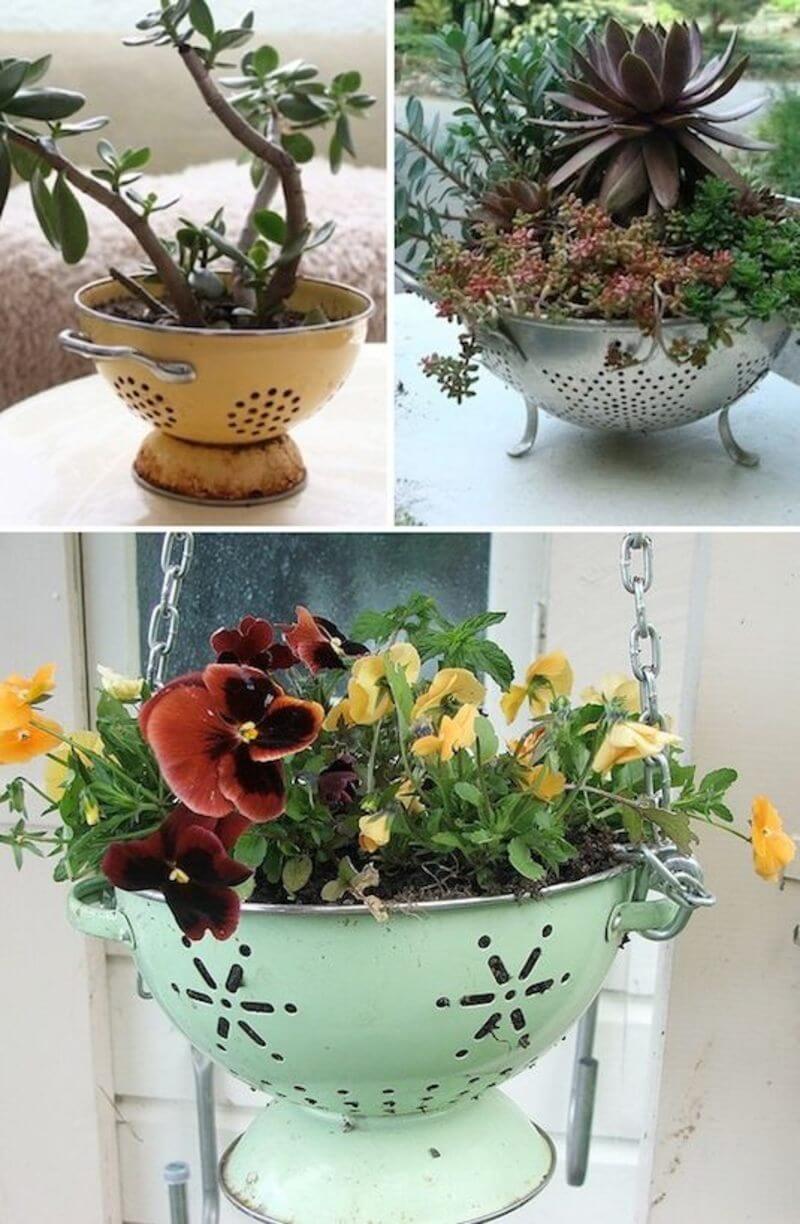 Snygg och enkel DIY Colander Planter