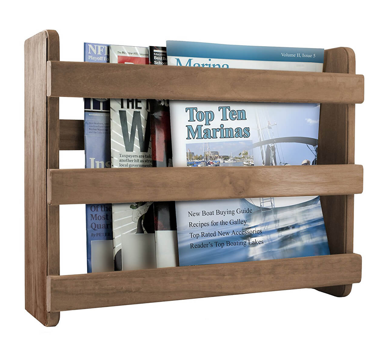 Wall mount magazine rack bathroom wood