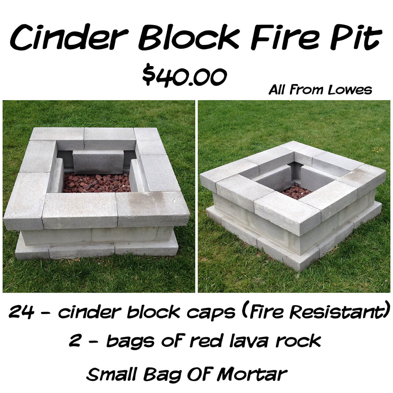 Easy $40 Cinderblock DIY Fire pit