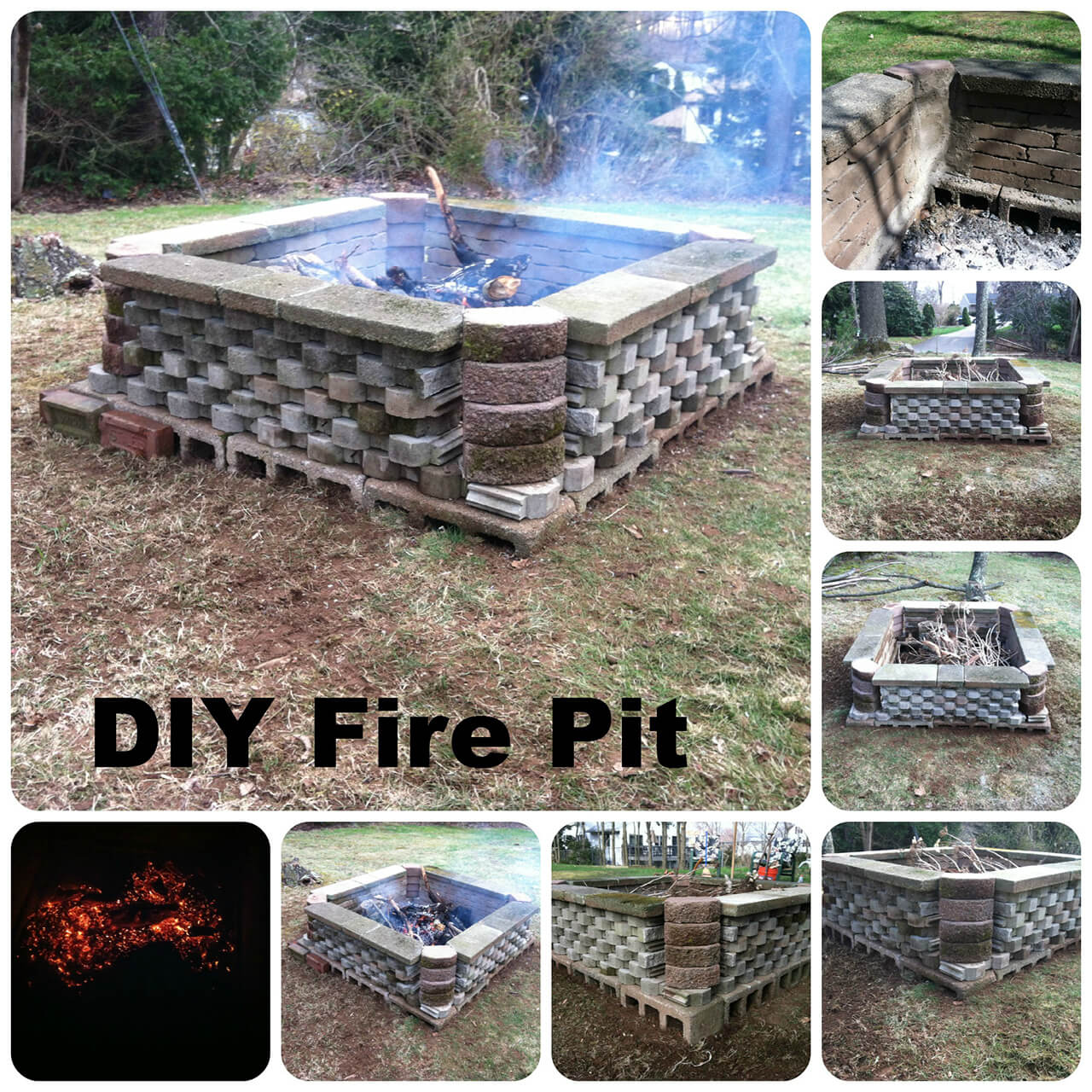 30 Amazing Diy Fire Pit Ideas  Cinder block fire pit, In ground fire pit,  Fire pit