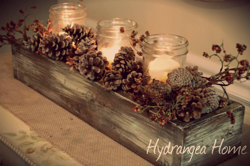 Fall-Inspired Display with Pine Cones and Twigs