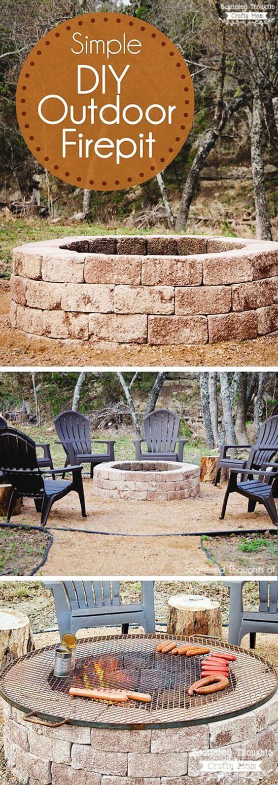 Simple DIY Round Stone Firepit